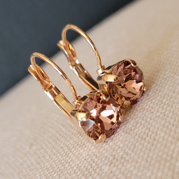 Austrian Crystal Earrings in Rose Gold - Picture 4 of 7